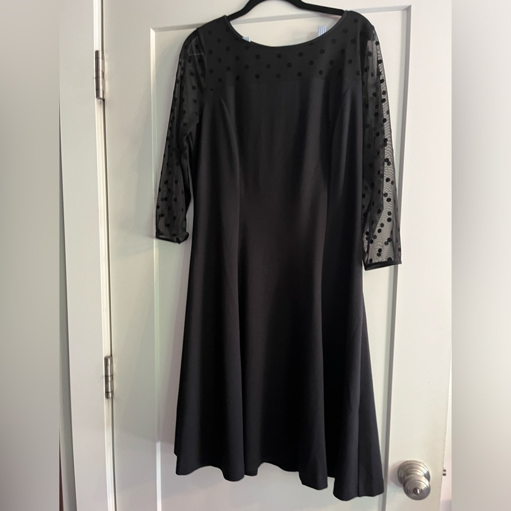 Talbots Women’s Black Long-Sleeve Tea Length Dress (Size 8)